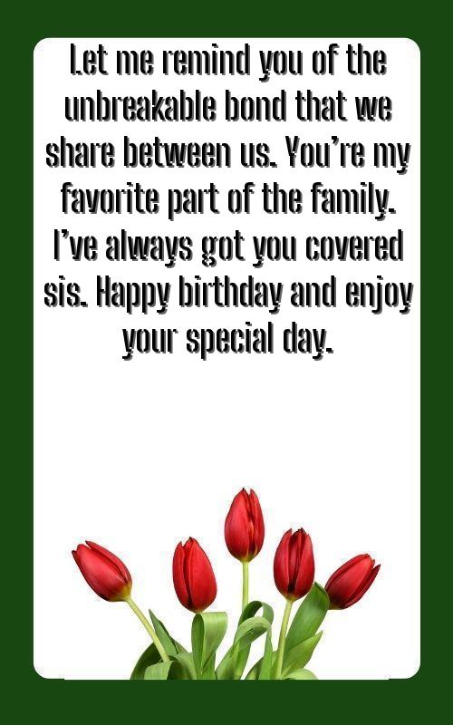 birthday quotation for sister